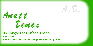 anett denes business card