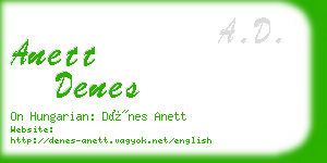 anett denes business card